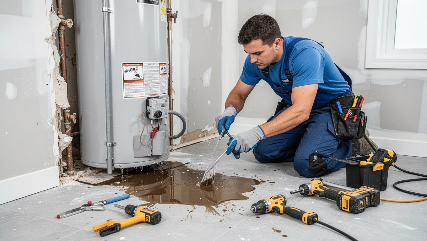 Water Heater Leak Cleanup